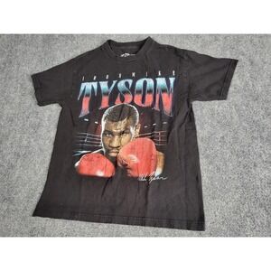 Mike Tyson Graphic T-Shirt Men Sz M Iron Mike Boxing Tee Cotton Black Casualwear